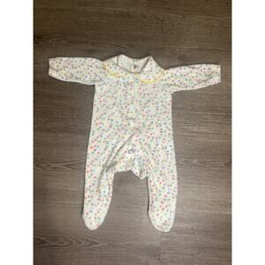 Vintage 80s Sears Baby Newborn Sleeper ABC Alphabet Print Footie Snap USA Made